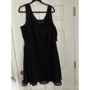 NWT Onyx Nite PLUS 22W Flirty Twirling Ruffle Cutesy Women Black formal Cocktail